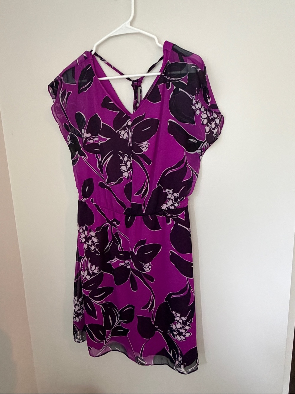 Loft TALL Purple Floral V-Neck Women's Dress